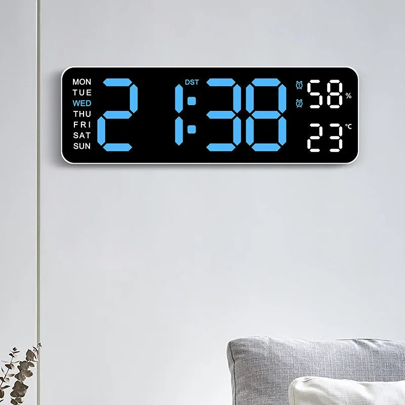 Large Digital Wall Clock Temp Date 