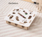 Pet Cat Puzzle Maze Holes Toys Felt Box with Bell Ball