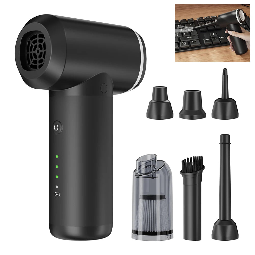 Portable Air Duster Compressed Air Blower Rechargeable Suck Cleaner