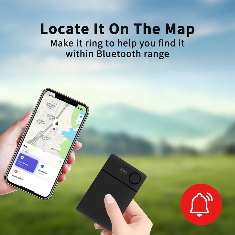 Smart Card Tracker Work with Apple Find My App Wireless Rechargerable anti Lost Item Locator for Luggage Bluetooth Tracker GPS