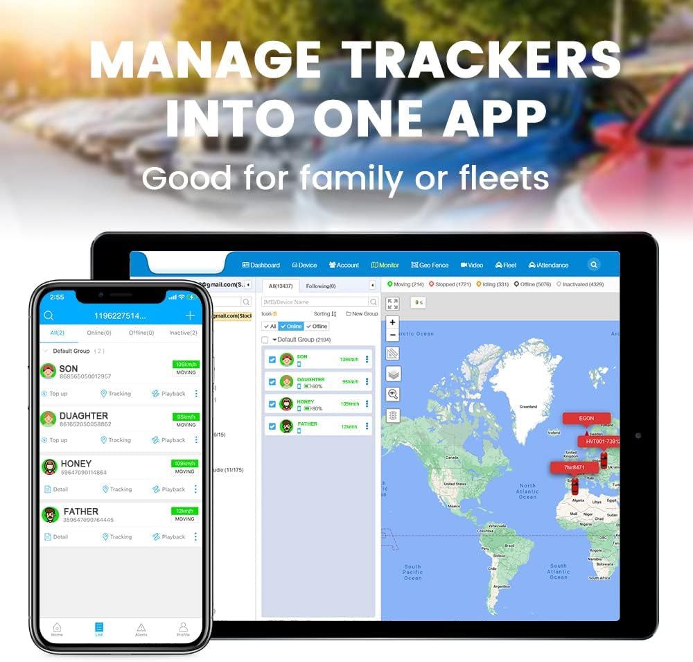 4G LTE OBD GPS Tracker, 10Sec Update Car GPS Tracker, Unlimited Distance, Real Time Location Speed & Mileage, Geofence, Accident Alert, Fatigue Driving Tracking Device for Family or Business