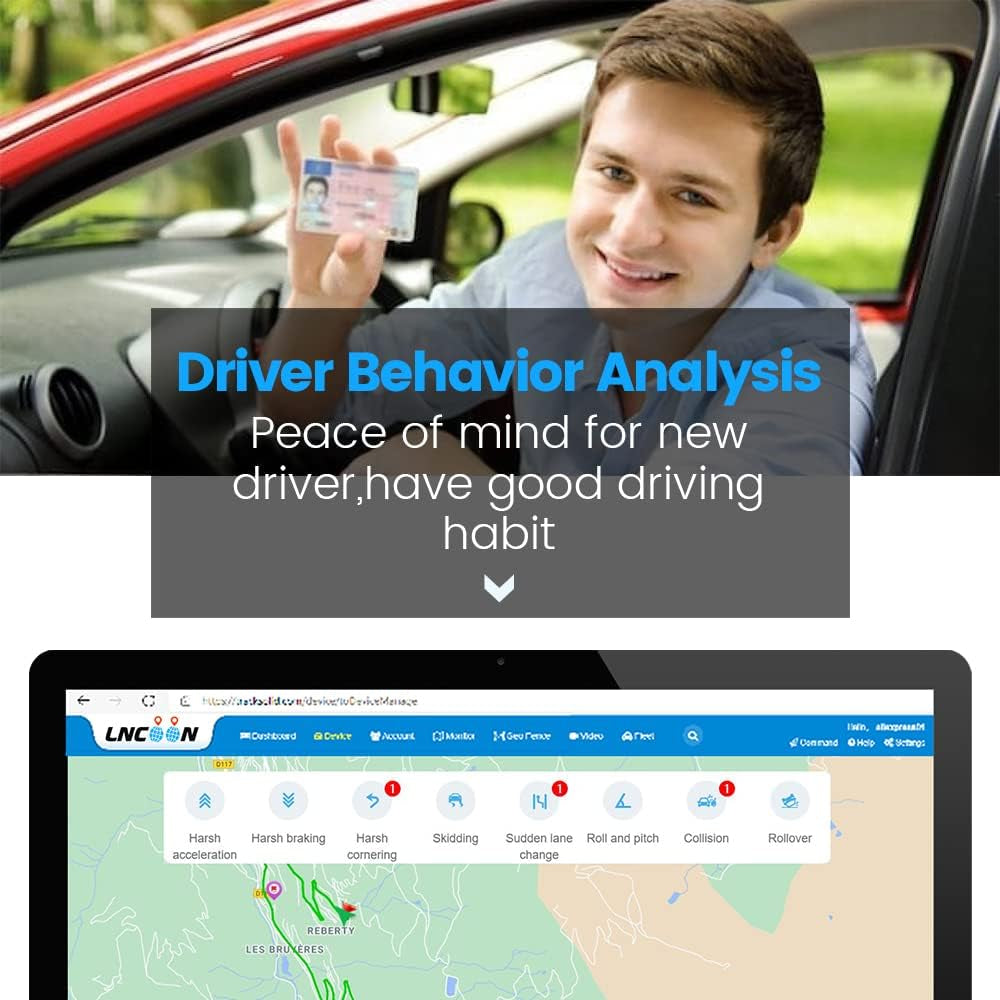 4G LTE OBD GPS Tracker, 10Sec Update Car GPS Tracker, Unlimited Distance, Real Time Location Speed & Mileage, Geofence, Accident Alert, Fatigue Driving Tracking Device for Family or Business