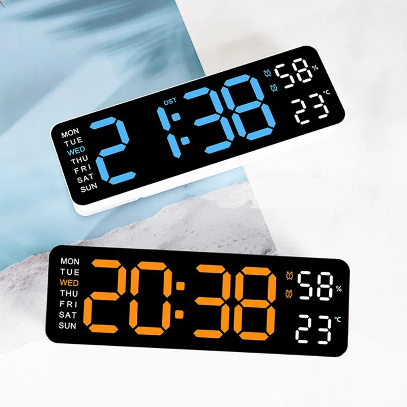 Large Digital Wall Clock Temp Date 