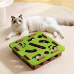 Pet Cat Puzzle Maze Holes Toys Felt Box with Bell Ball