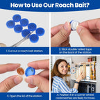 16-Piece Cockroach Bait and Repellent Stations for Indoor Infestation Control, Effective Solution for Small to Large Roaches, User-Friendly Design for Discreet Placement