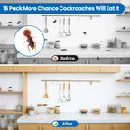 16-Piece Cockroach Bait and Repellent Stations for Indoor Infestation Control, Effective Solution for Small to Large Roaches, User-Friendly Design for Discreet Placement
