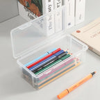 Plastic Snap Tight Lid Large Pencil Box, White