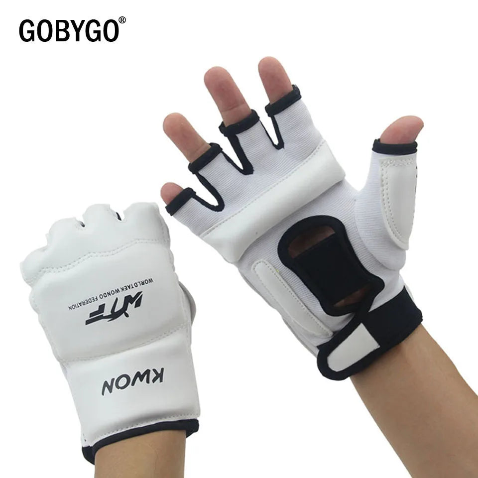 Half Finger Boxing Gloves PU Leather MMA Fighting Kick Boxing Gloves Karate Muay Thai Training Workout Gloves Kids Men