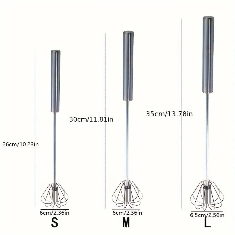 Stainless Steel Egg Beater Durable Semi-Automatic 