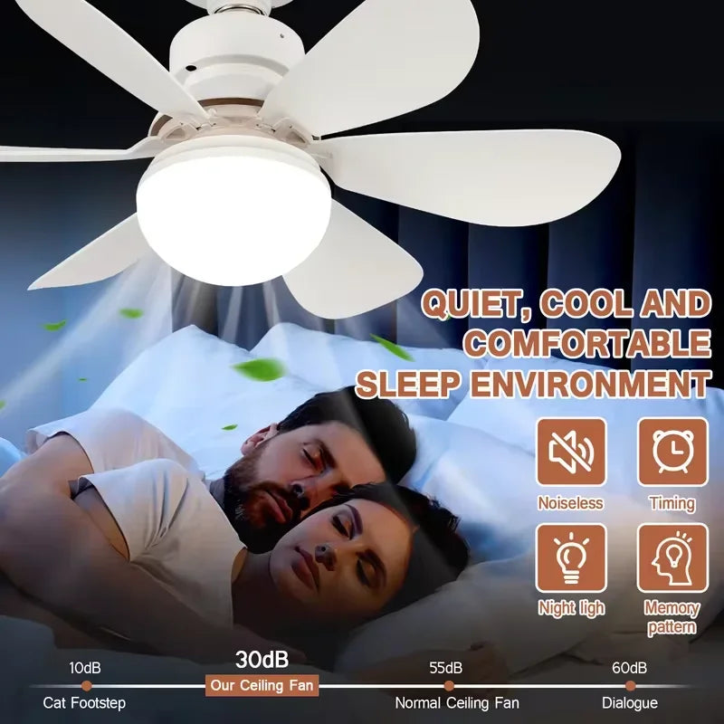 30W White Multifunctional Flower Shaped Ceiling Fan Light