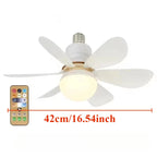 30W White Multifunctional Flower Shaped Ceiling Fan Light