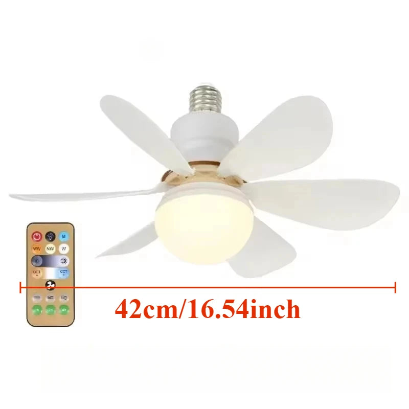 30W White Multifunctional Flower Shaped Ceiling Fan Light