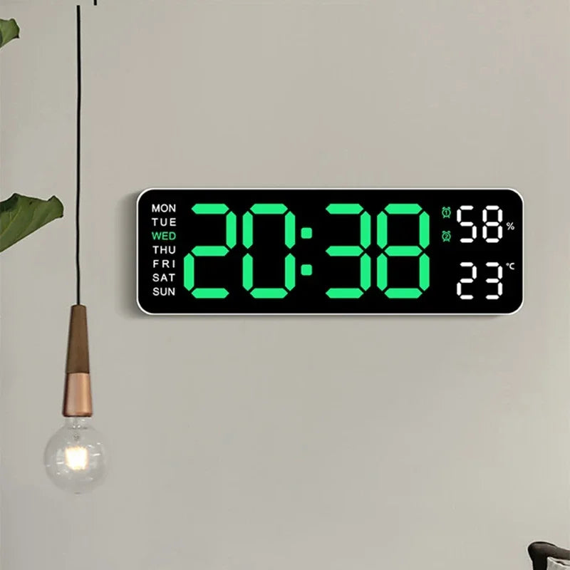 Large Digital Wall Clock Temp Date 