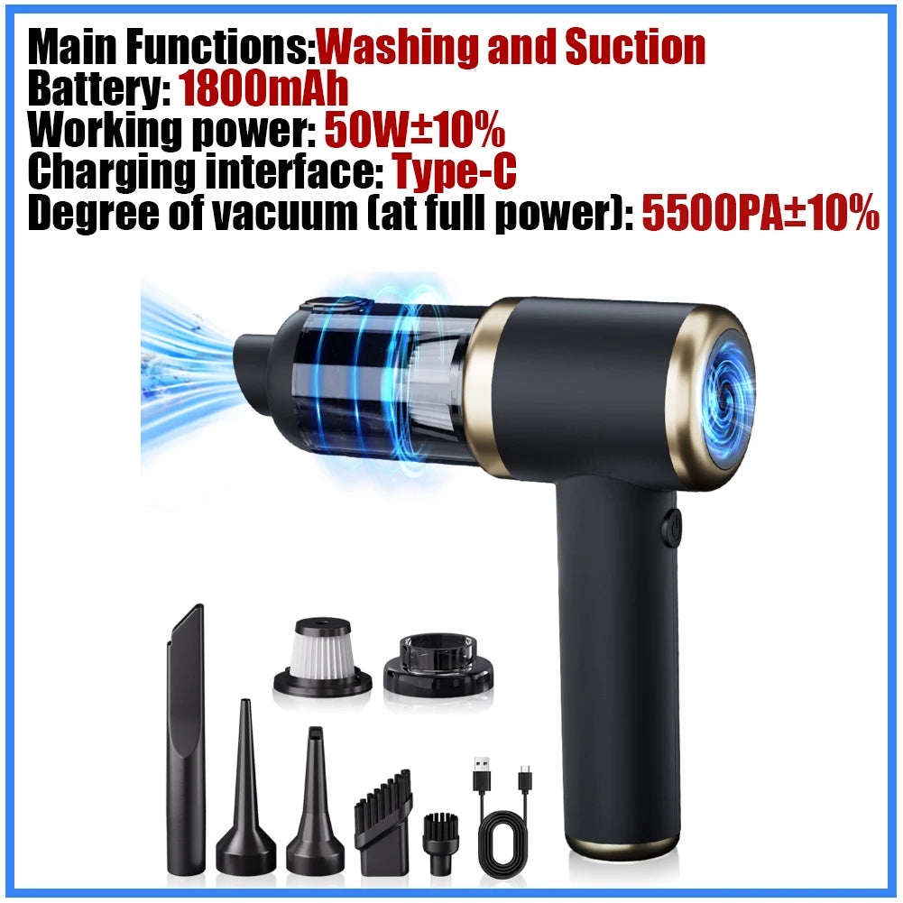 Portable Air Duster Compressed Air Blower Rechargeable Suck Cleaner