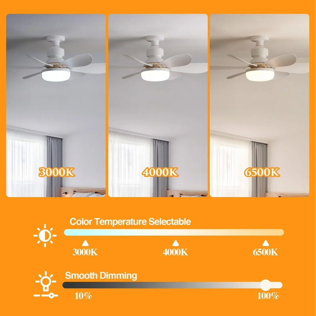 30W White Multifunctional Flower Shaped Ceiling Fan Light