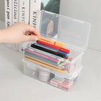 Plastic Snap Tight Lid Large Pencil Box, White