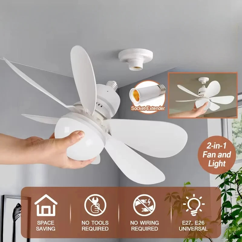 30W White Multifunctional Flower Shaped Ceiling Fan Light