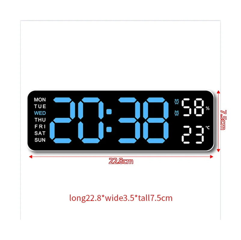 Large Digital Wall Clock Temp Date 