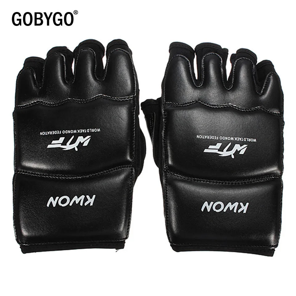 Half Finger Boxing Gloves PU Leather MMA Fighting Kick Boxing Gloves Karate Muay Thai Training Workout Gloves Kids Men
