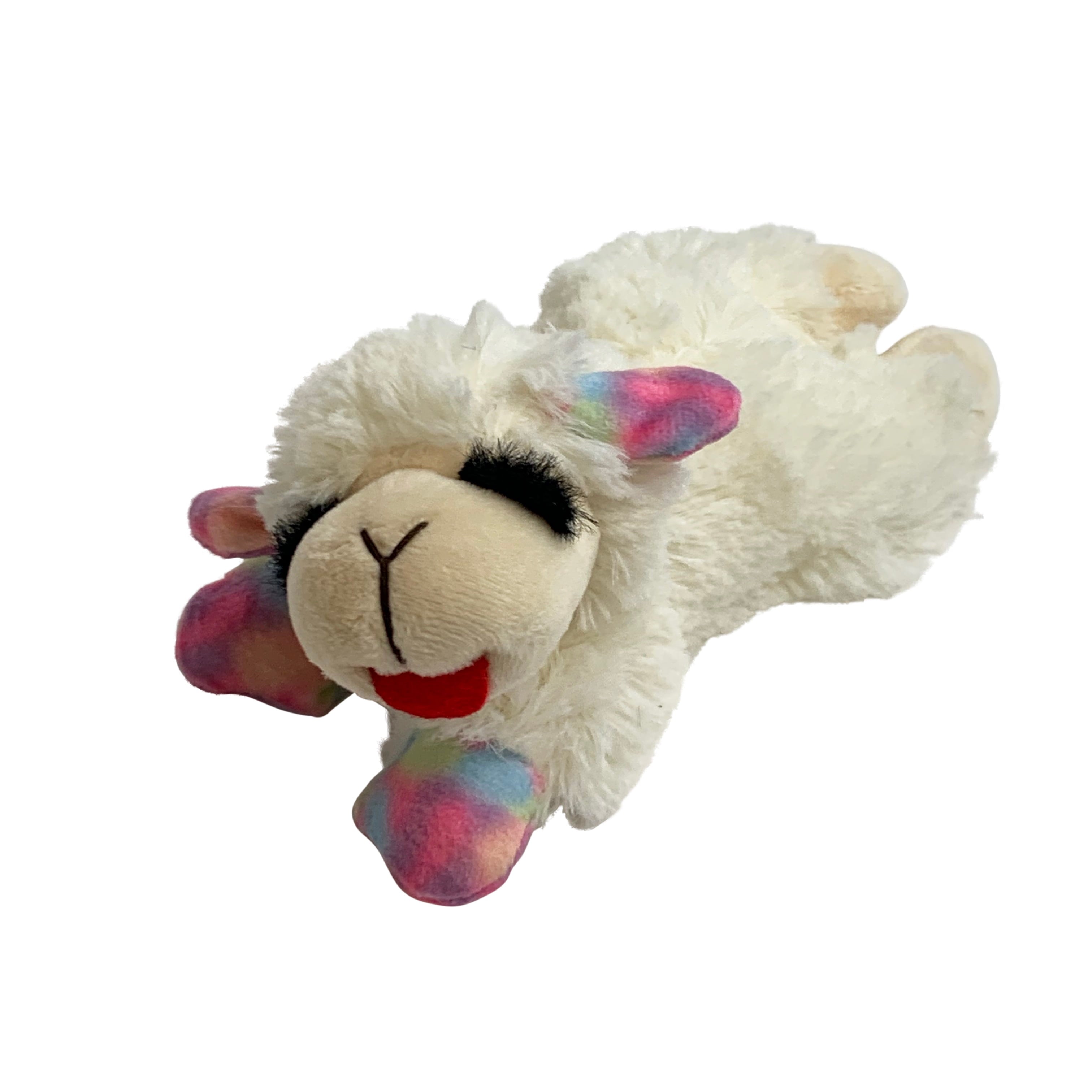 (3 Pack)  Plush Lamb Chop Dog Toy, Small, Pastel Colors